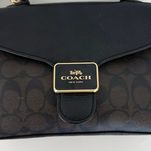 Coach Pepper Satchel In Signature Canvas Leather Crossbody Handbag Satchel C7226 - Picture 4 of 14